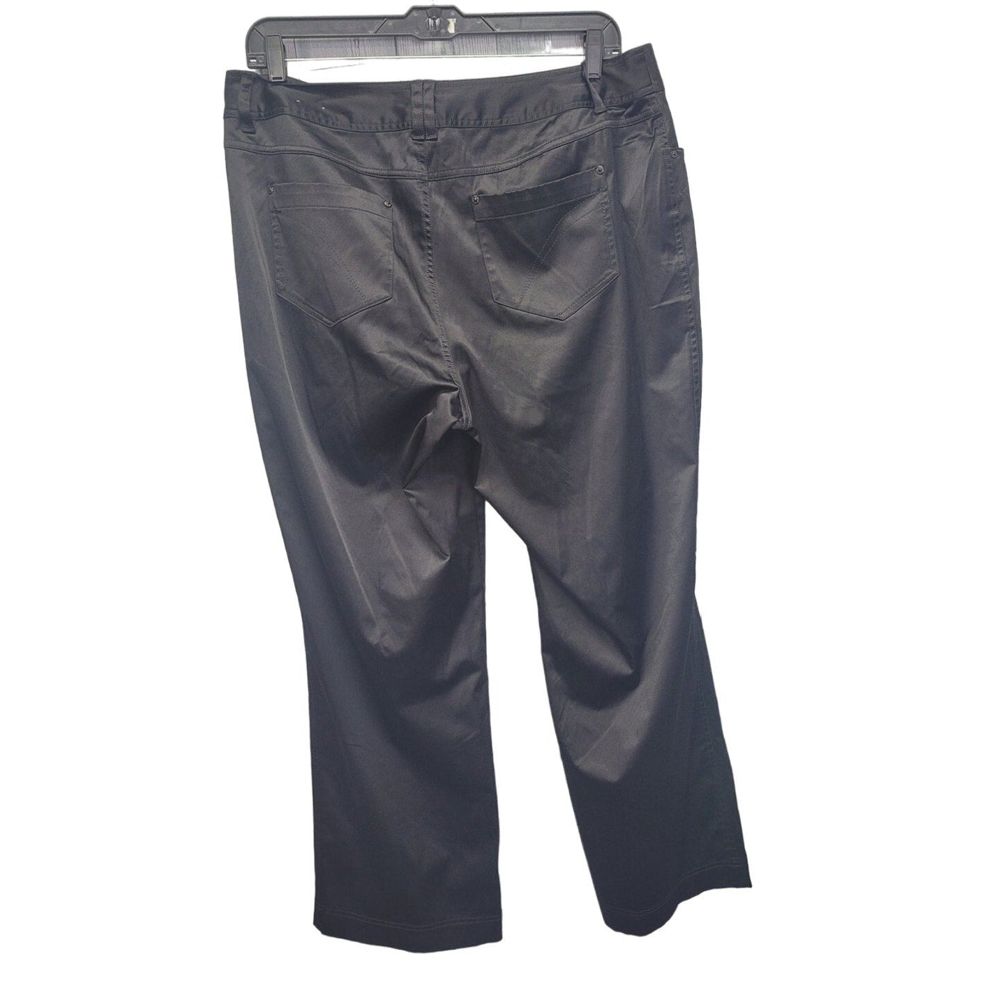 Venezia Womens 18 Black PolyCotton Spandex Multi Pocket Flat Front Pants
