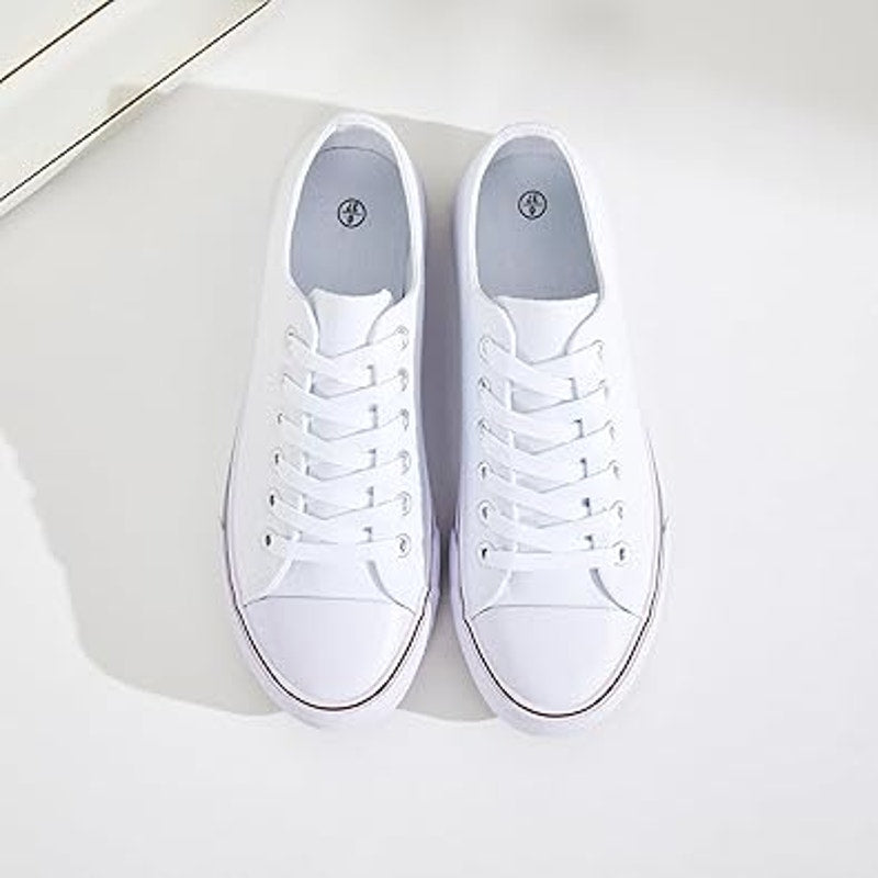 New Fracora Womens Size 11 White Canvas Lace Up Classic Sneaker Low Top Shoes