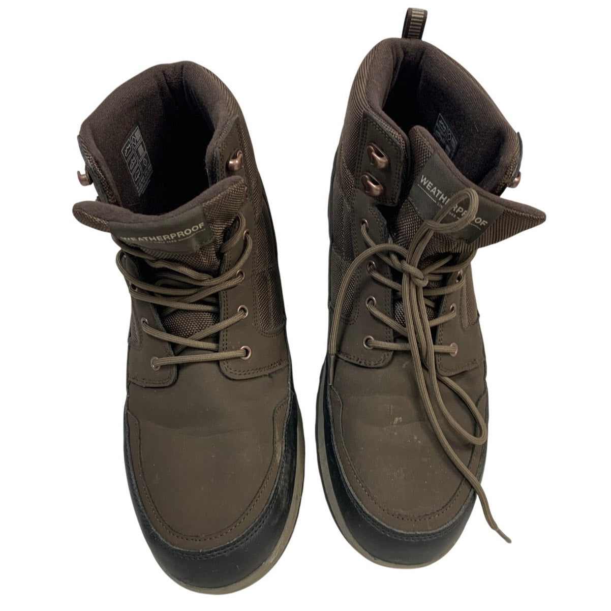 Weatherproof Mens Size 13 Brown Boots Lace Up Round Toe Hiking Outdoor Shoes