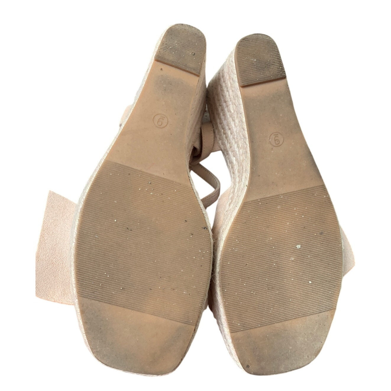 Girgod Womens Size 9 Pink Tan 3.5" Wedge Sandal Bow Ankle Strap Open Toe Shoes