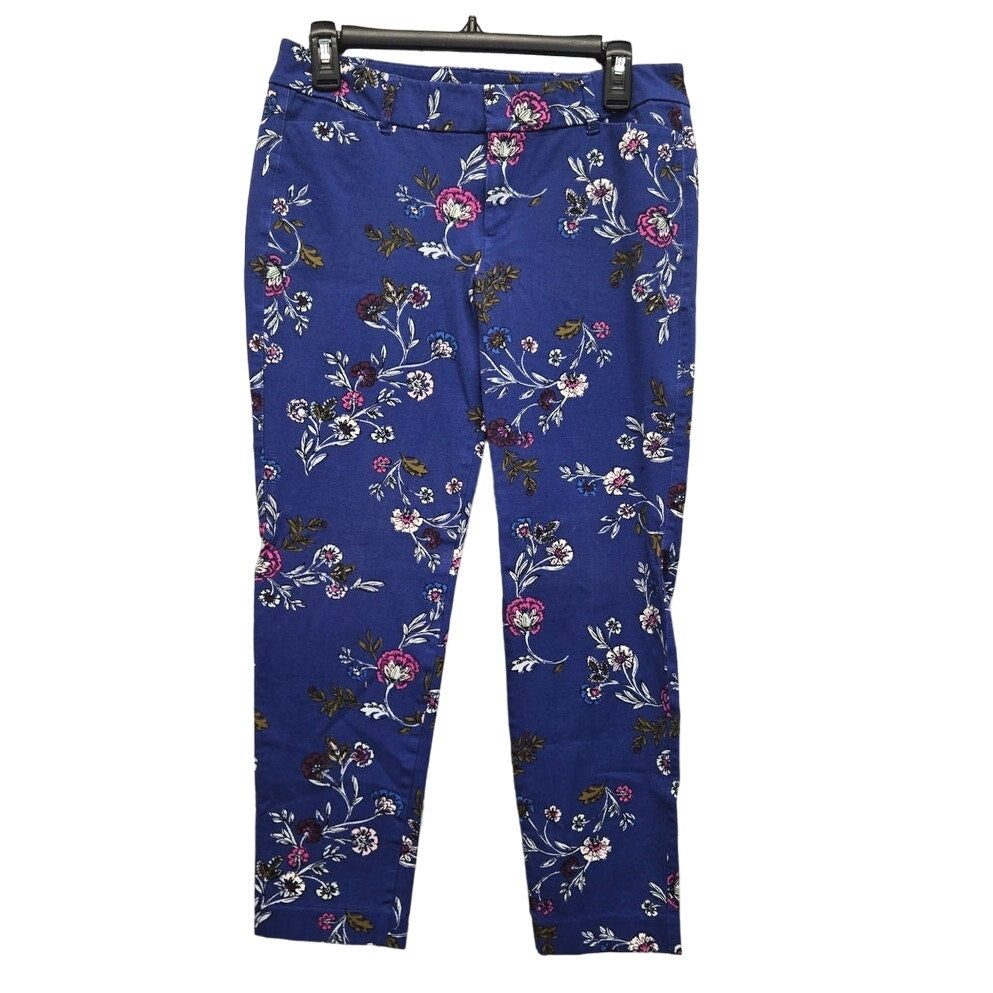 Old Navy Womens 8 Midrise Pixie Stretch Cotton Floral Latch & Eye Jeans