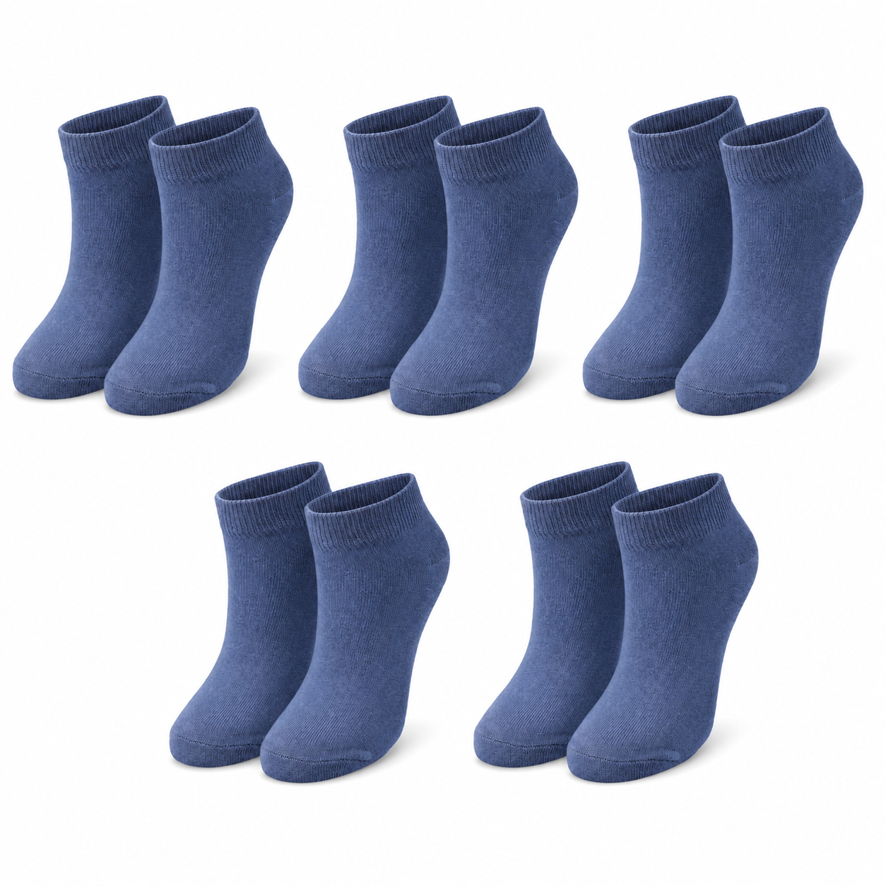 tittimitti® Kids 98% Organic Cotton Ankle Socks 5-Pack – Breathable Lightweight Socks for Active Kids