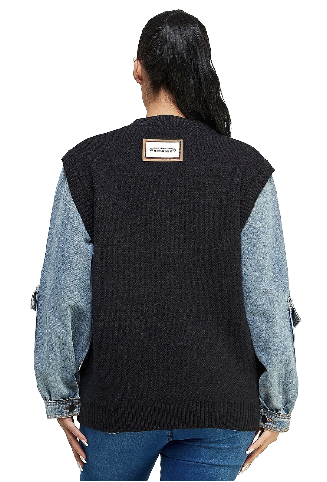 Denim Sweater Top