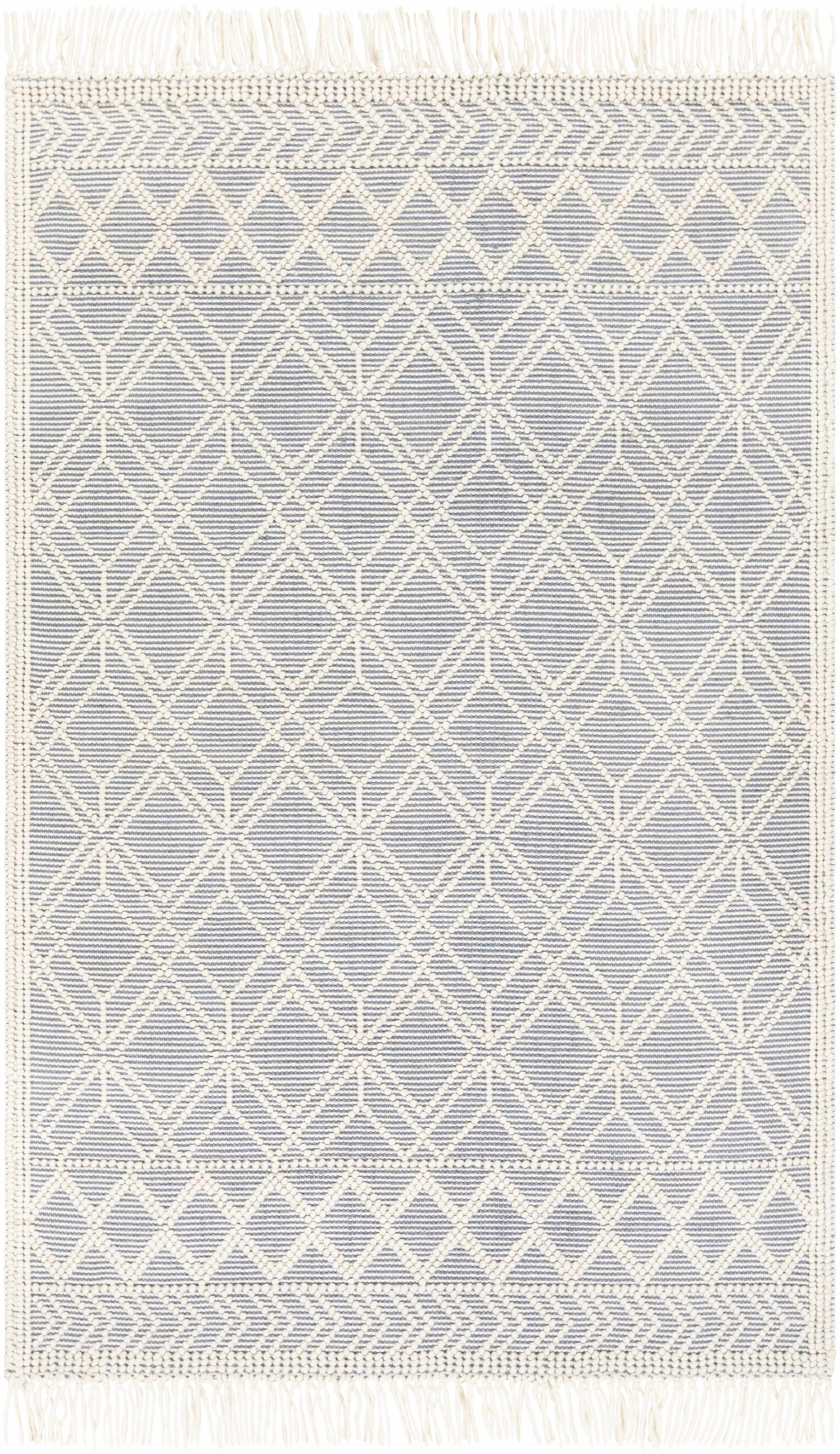 Ramsbury Denim Blue Wool Rug-1