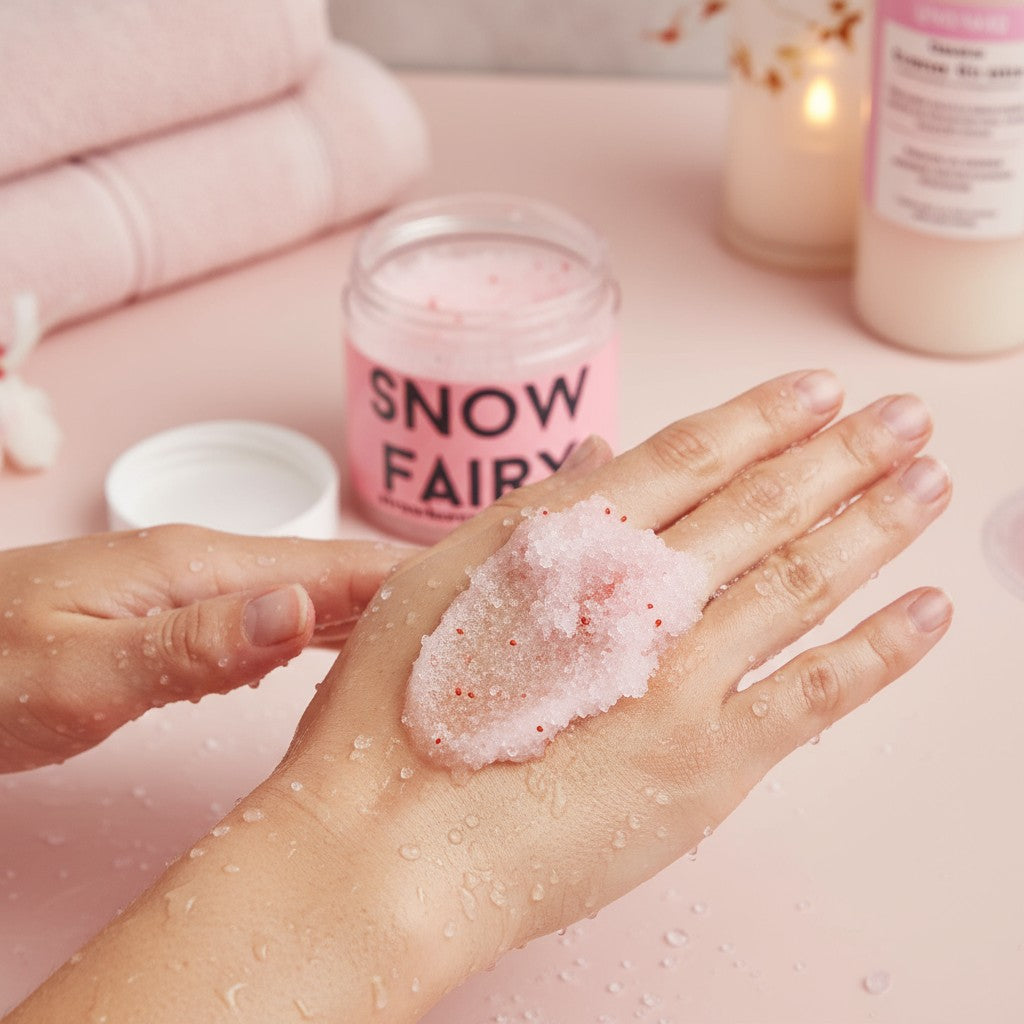 Snow Fairy Strawberry Exfoliate Body Scrub-1