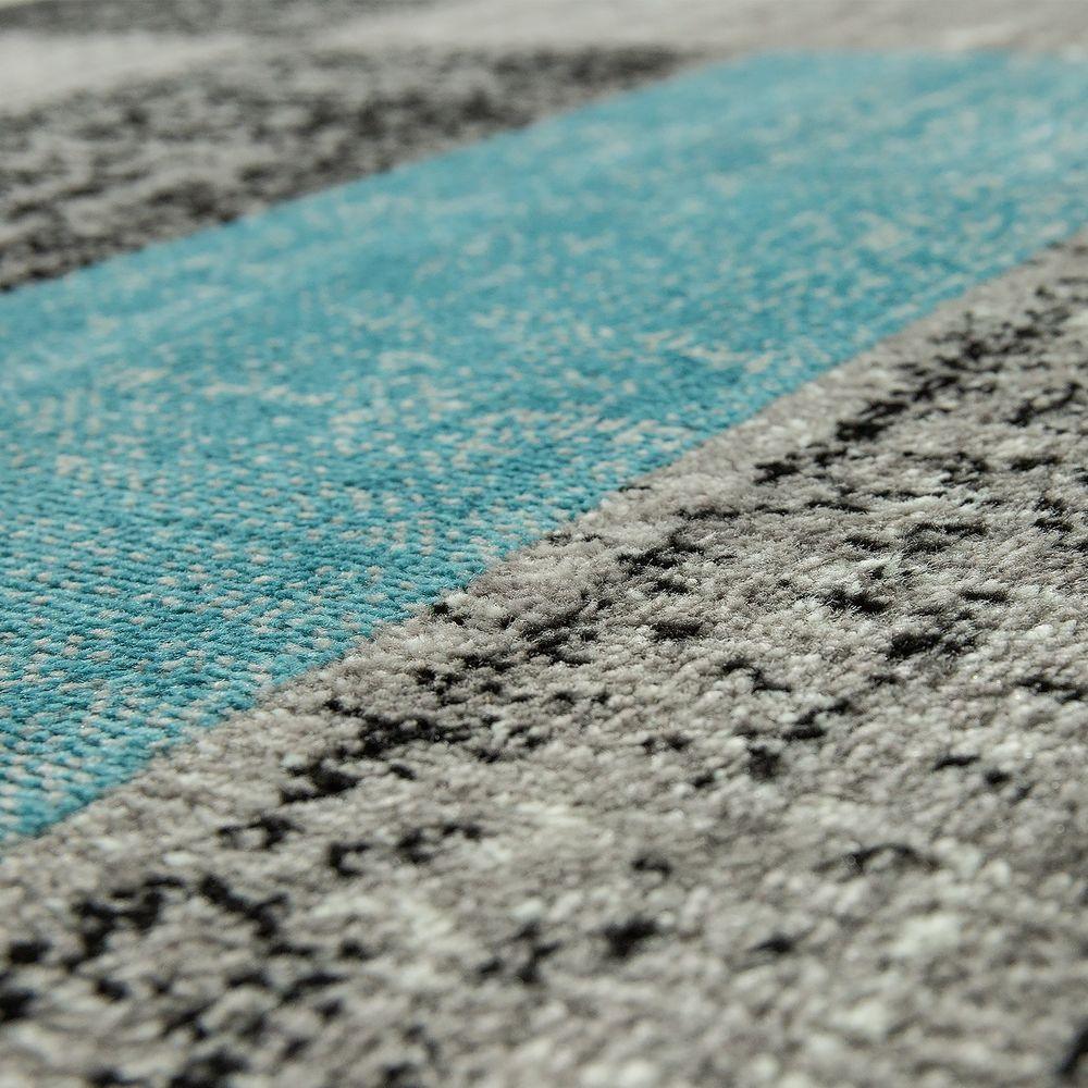 Designer Rug Sinai Checkered Pattern - Light Blue Grey-1
