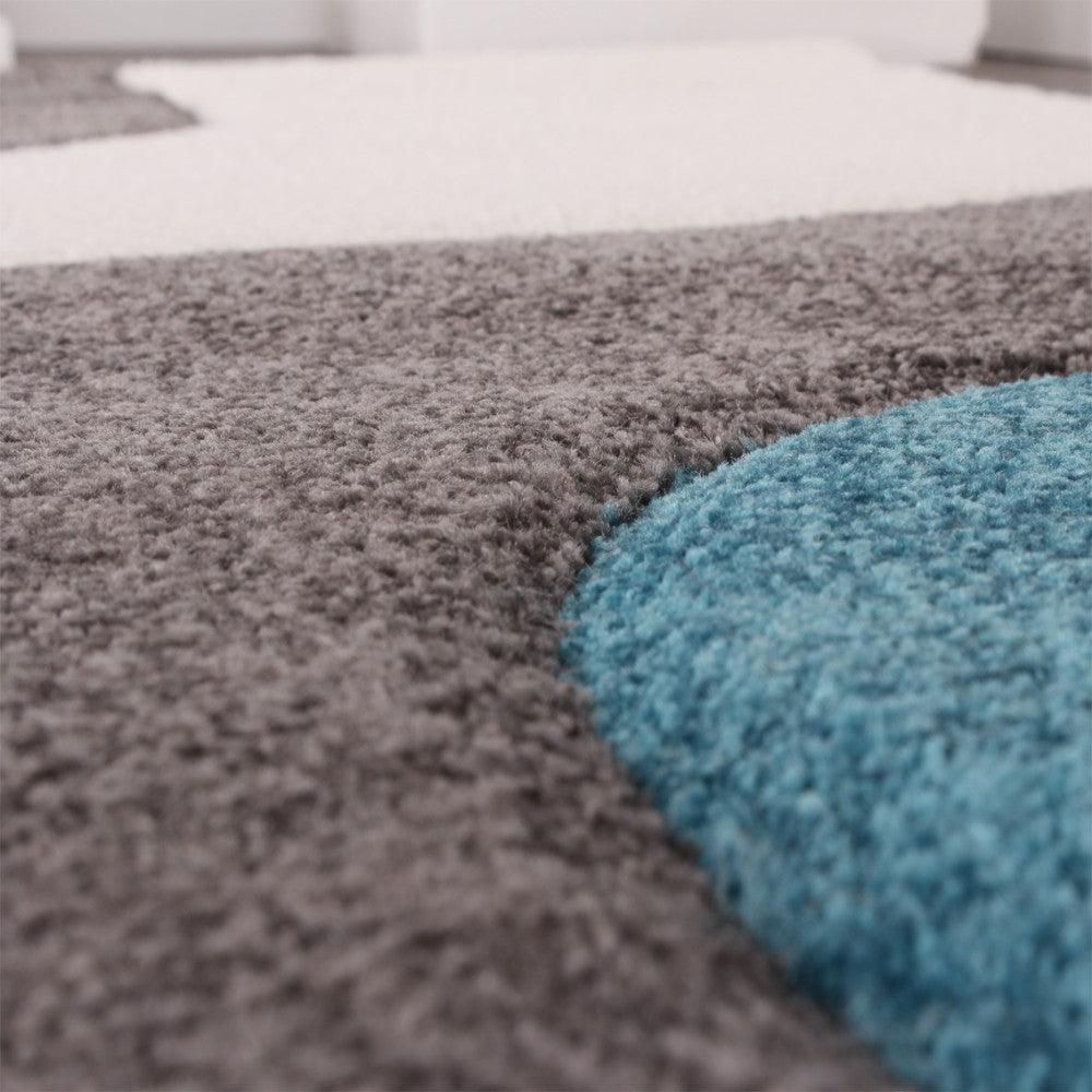 Designer Area Rug with Contour Cut and Modern Wave Pattern-2