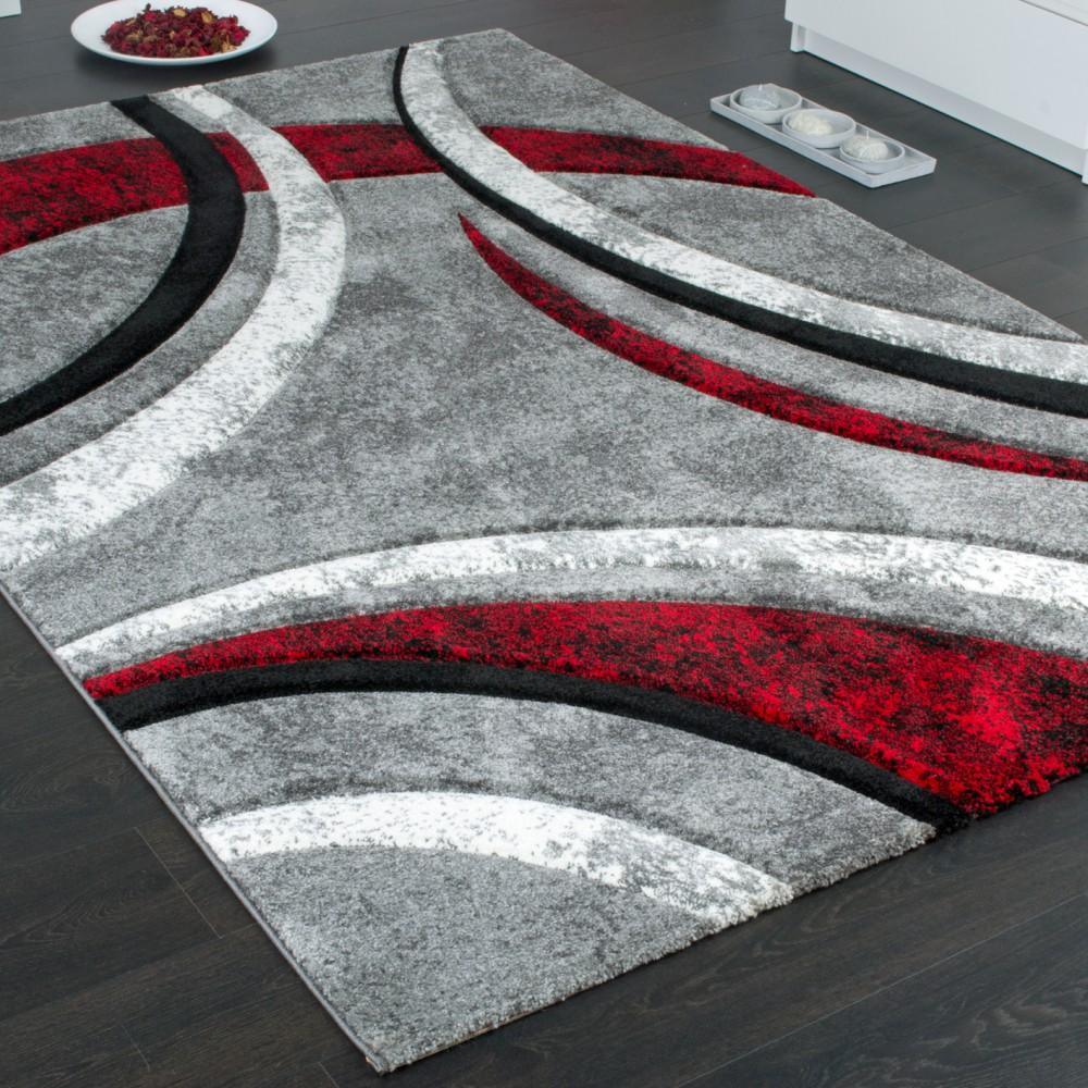 Designer Rug Brilliance Grey Red Geometric Pattern-1