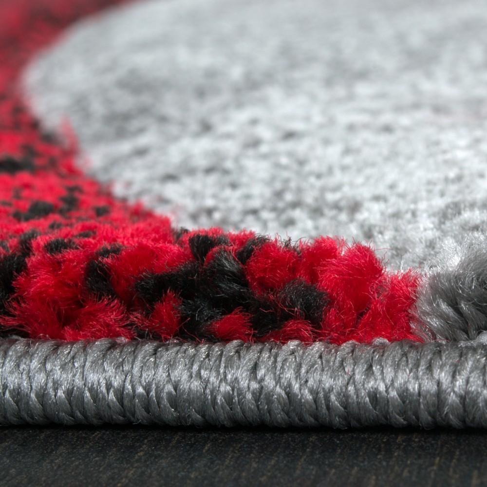 Designer Rug Brilliance Grey Red Geometric Pattern-2