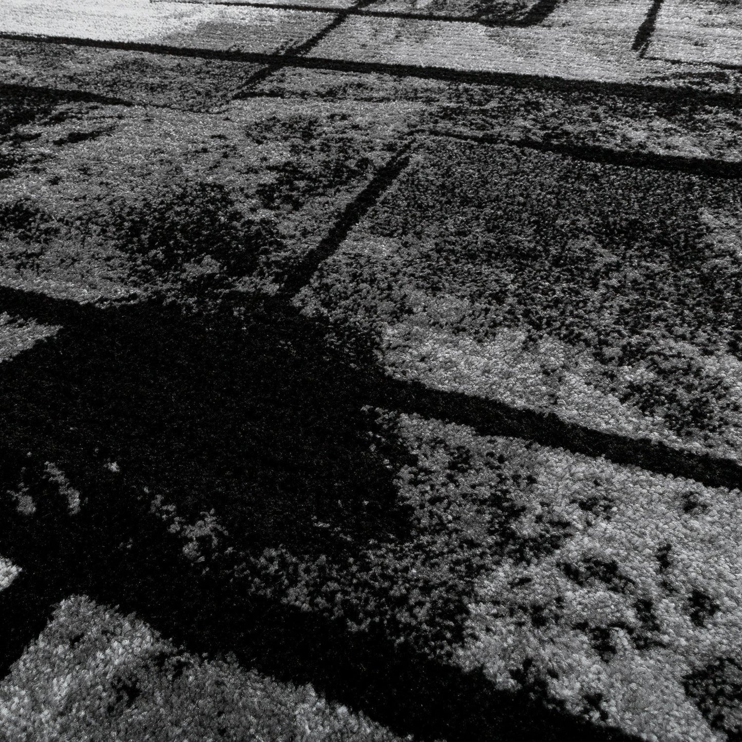 Black White Area Rug Montreal Abstract Paint Effect-3