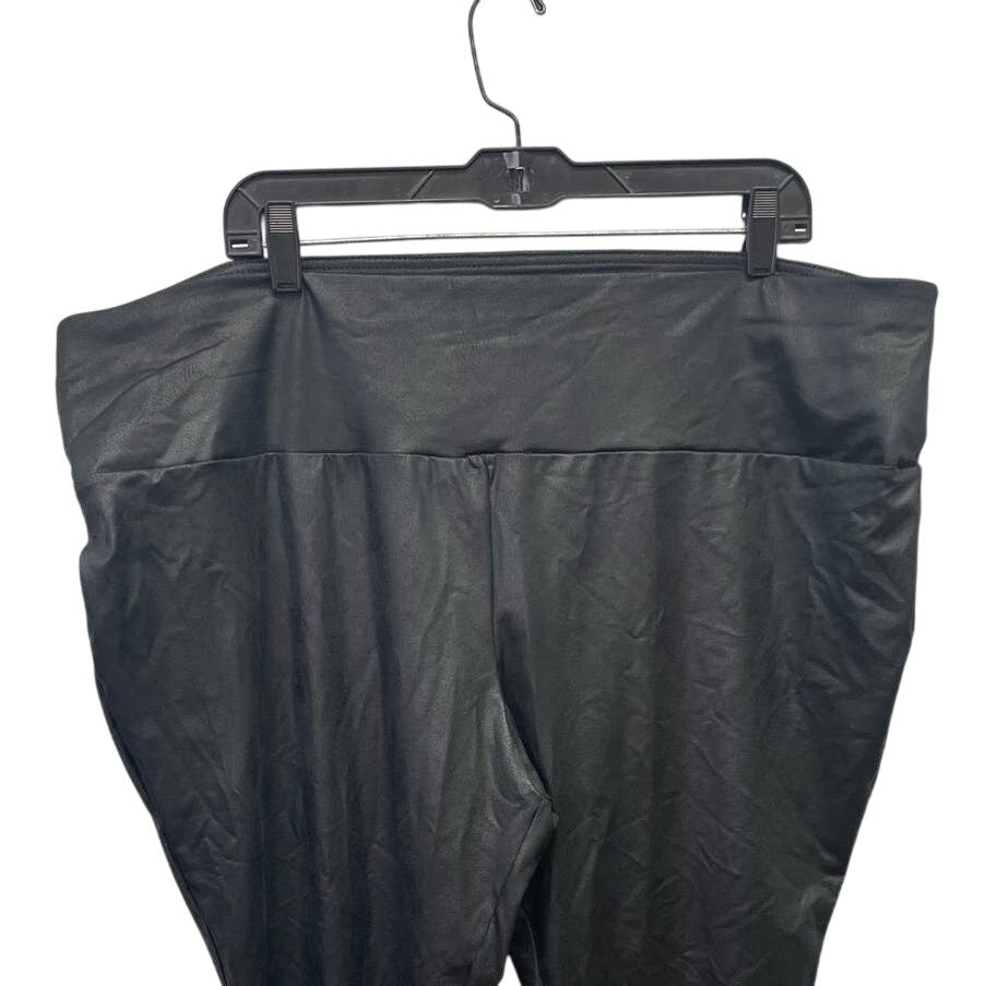 Terra & Sky Plus Size 2X (20W-22W) Shiny Polyester Blend Wide Waist Leggings