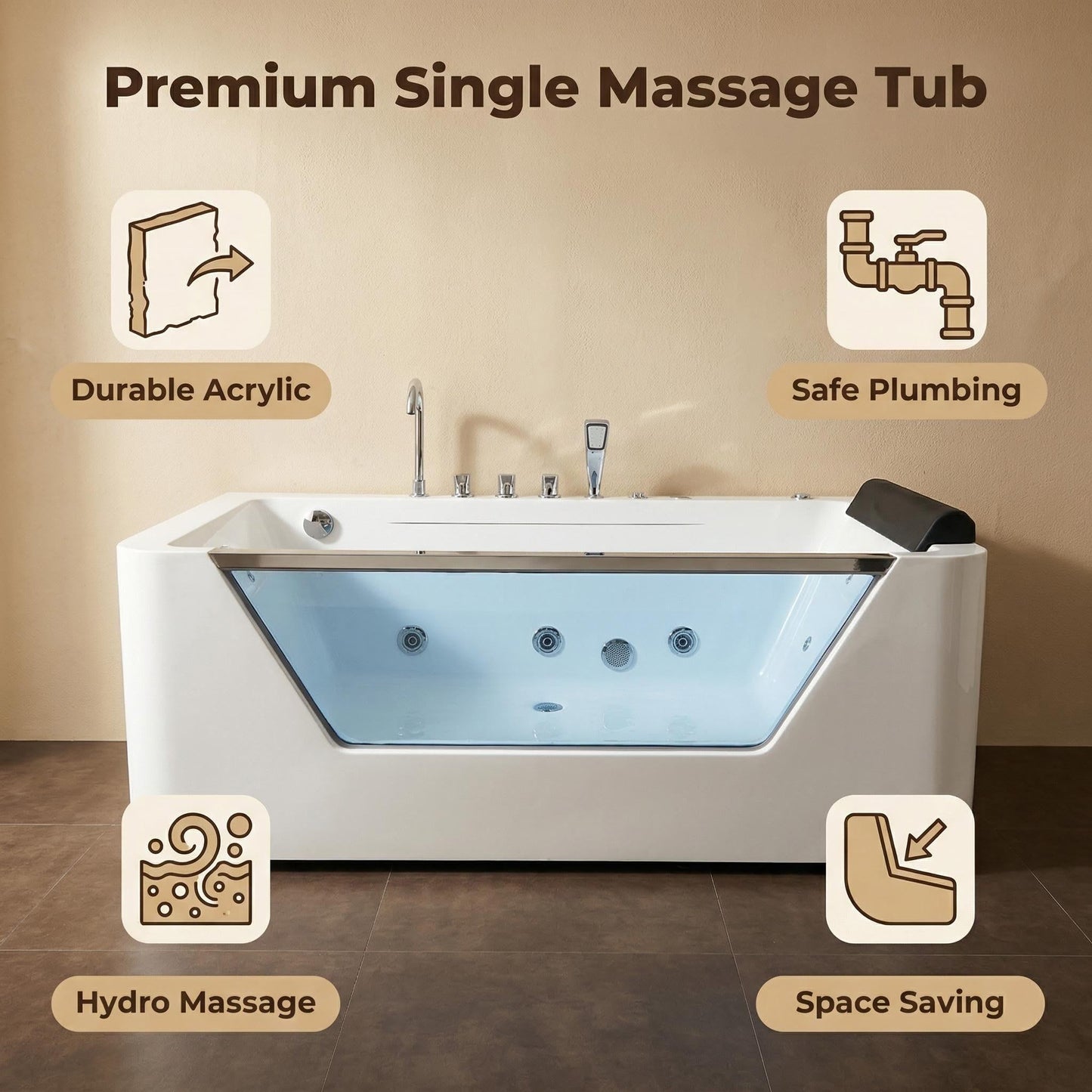 67" Hydrotherapy Jetted Bathtub