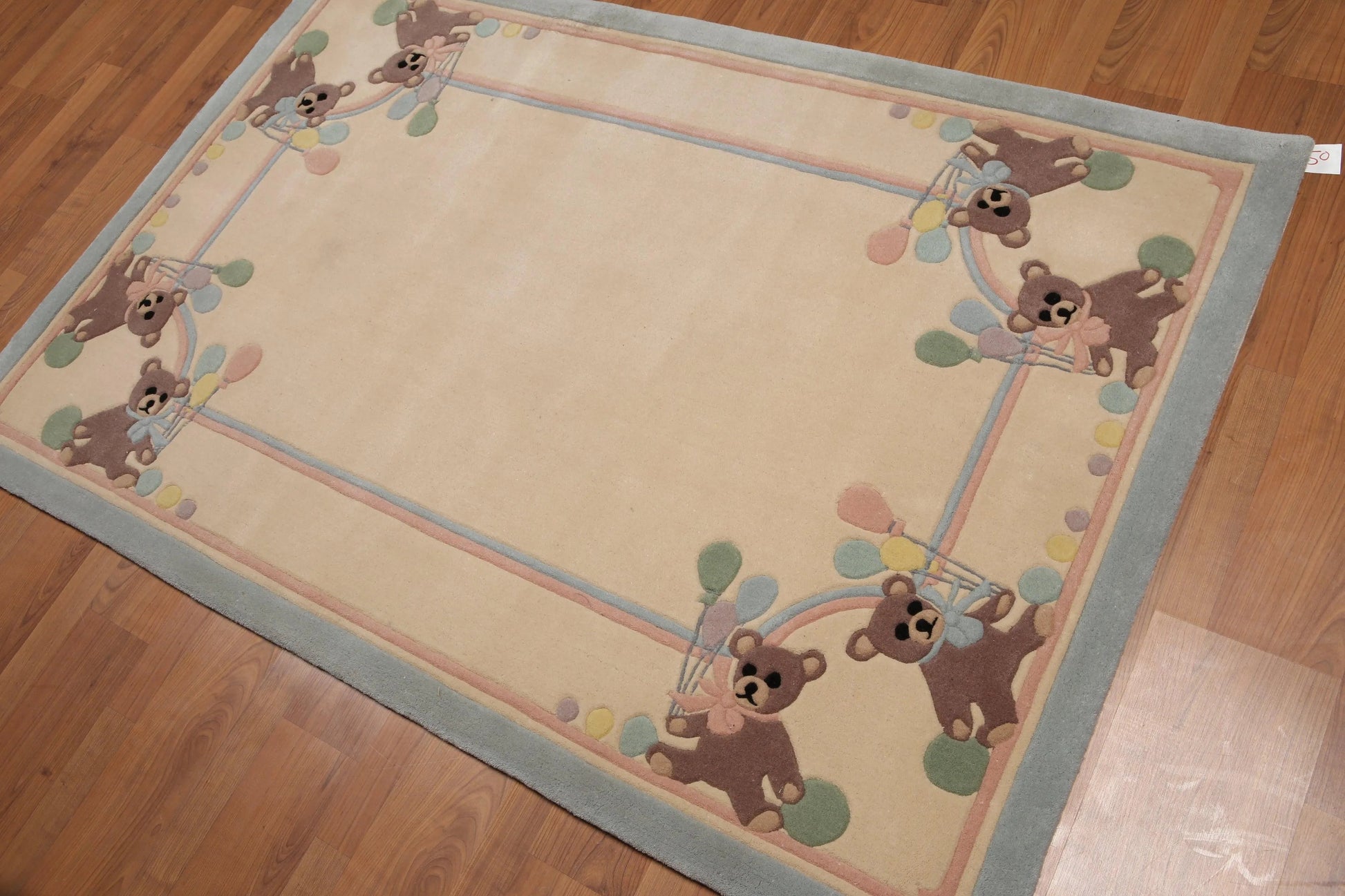 4' x 6' Handmade 100% Wool Plus pile Area rug Beige 4' x 6'-0