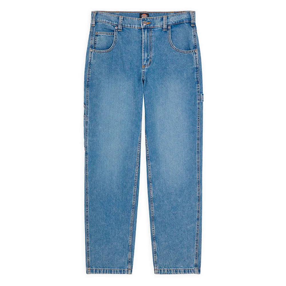Blue jeans on a white background
