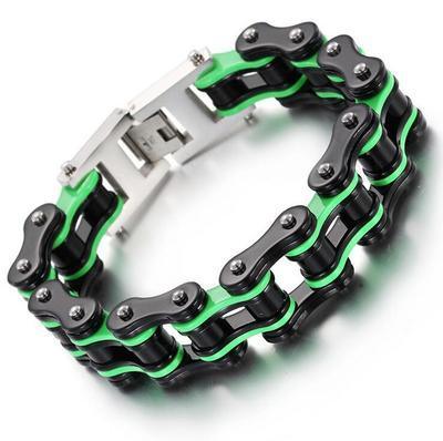 Diverse color motorcycle chain-style bracelet