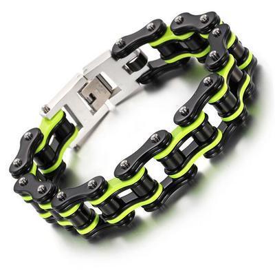 Diverse color motorcycle chain-style bracelet