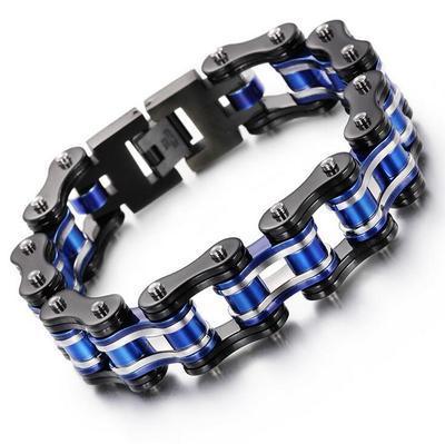Diverse color motorcycle chain-style bracelet