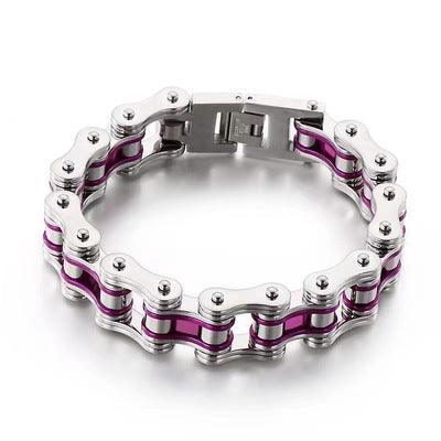 Diverse color motorcycle chain-style bracelet