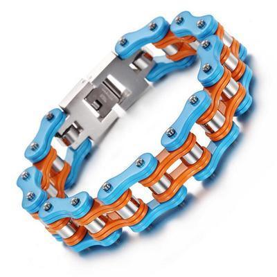 Diverse color motorcycle chain-style bracelet