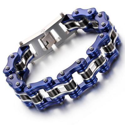 Diverse color motorcycle chain-style bracelet
