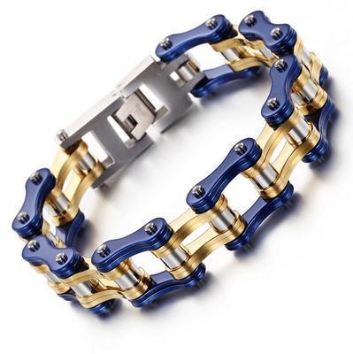 Diverse color motorcycle chain-style bracelet