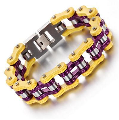 Diverse color motorcycle chain-style bracelet