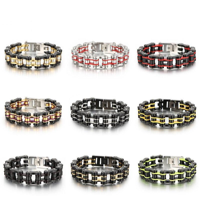 Diverse color motorcycle chain-style bracelet