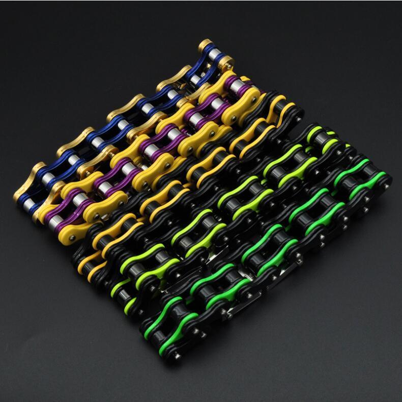 Diverse color motorcycle chain-style bracelet