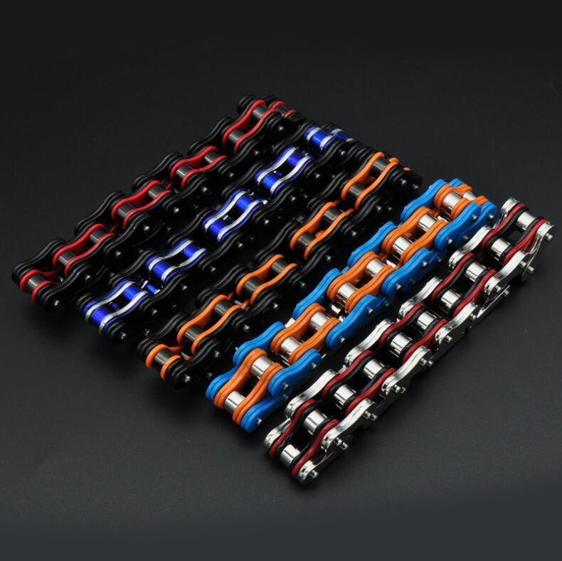 Diverse color motorcycle chain-style bracelet