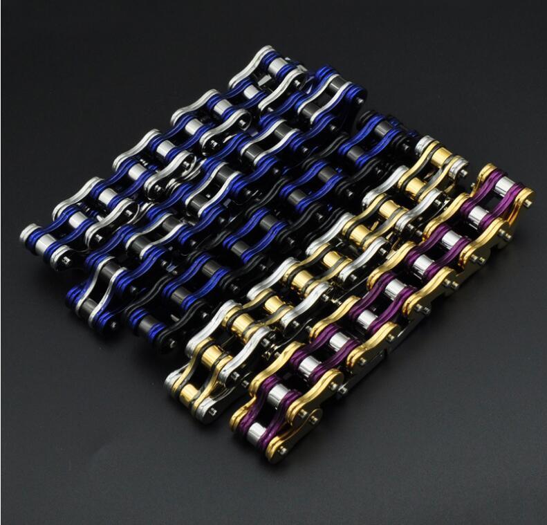 Diverse color motorcycle chain-style bracelet