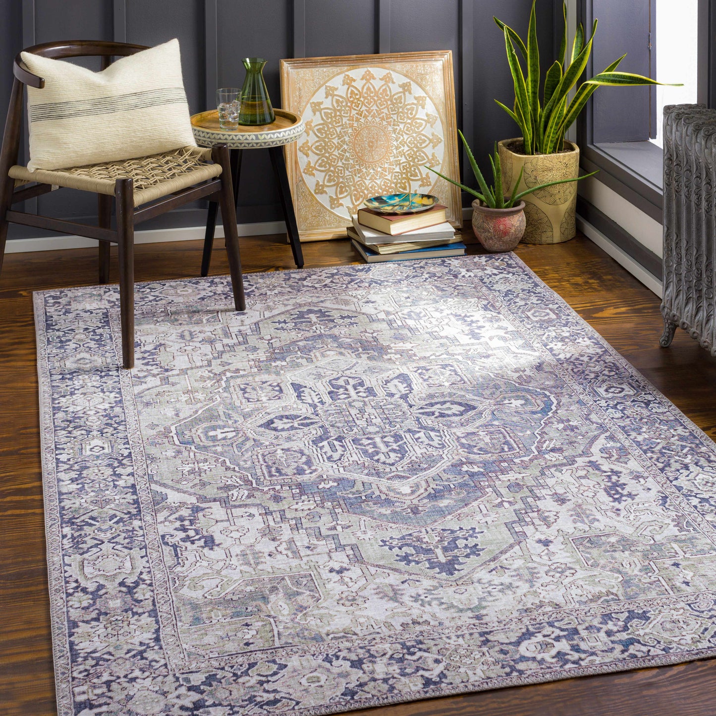 Neyland Iris Gray Area Rug 2359-1