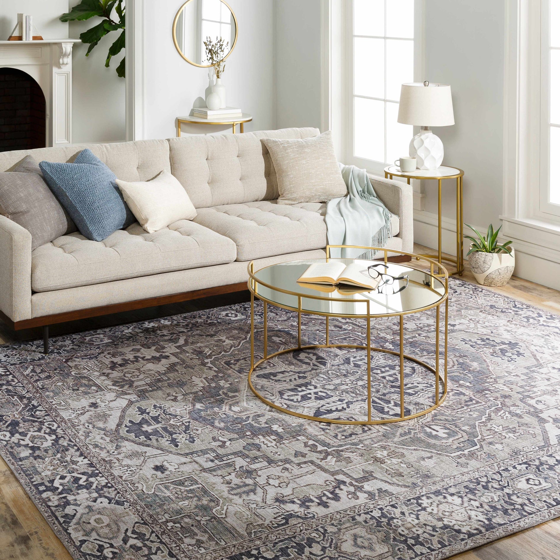 Neyland Iris Gray Area Rug 2359-2