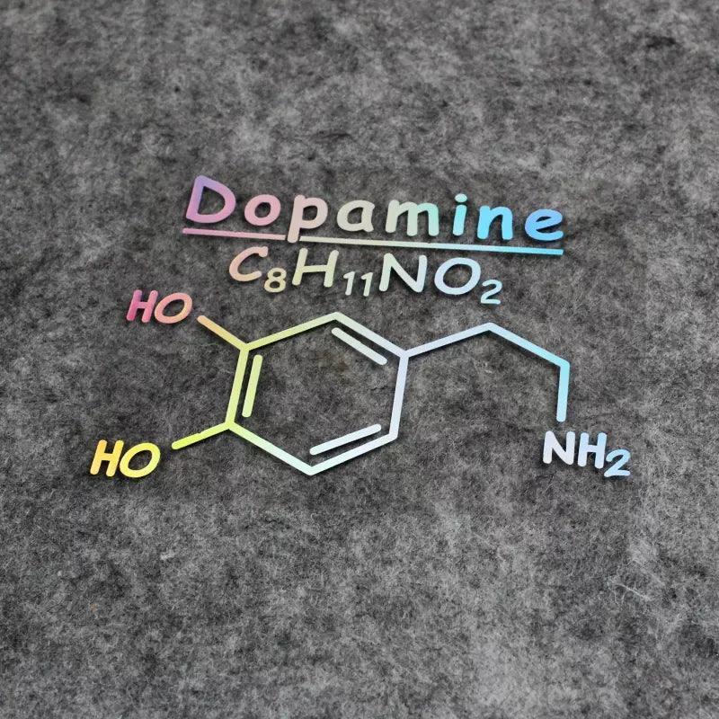 Dopamine, Adrenaline, Caffeine chemical formulas stickers
