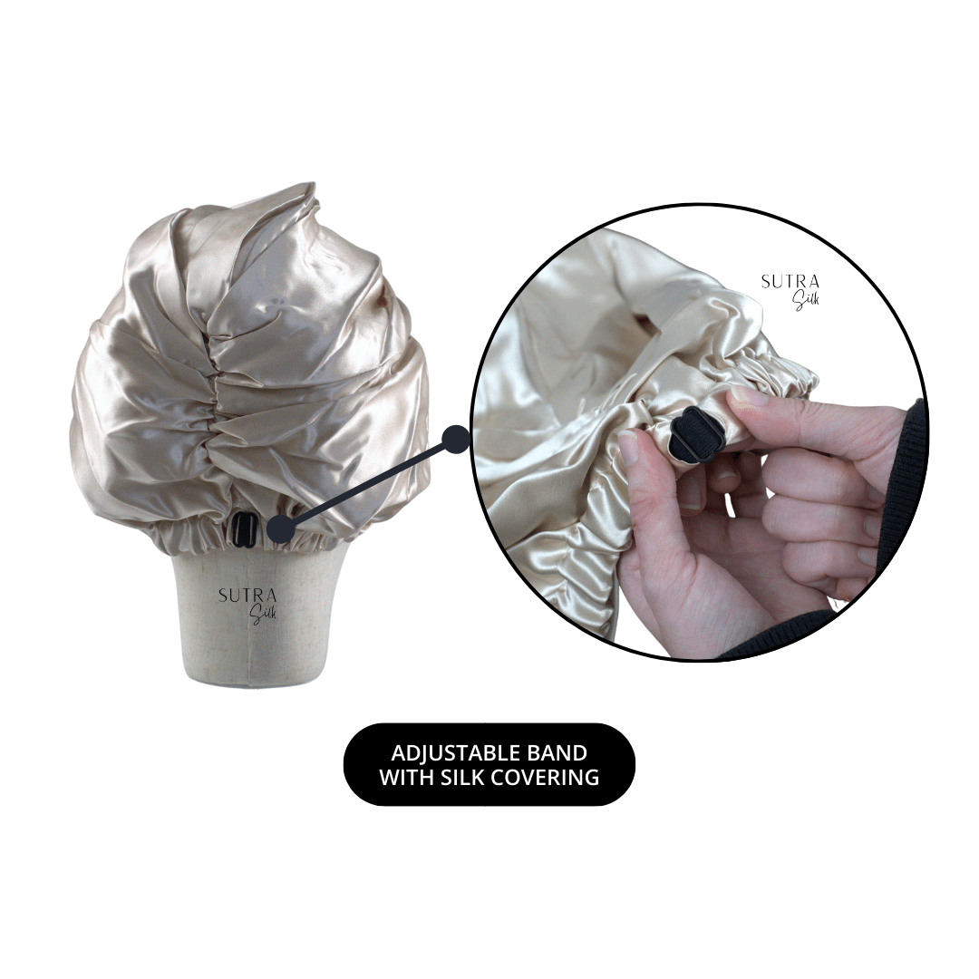 Double Sided Silk Bonnet with Adjustable Band-2