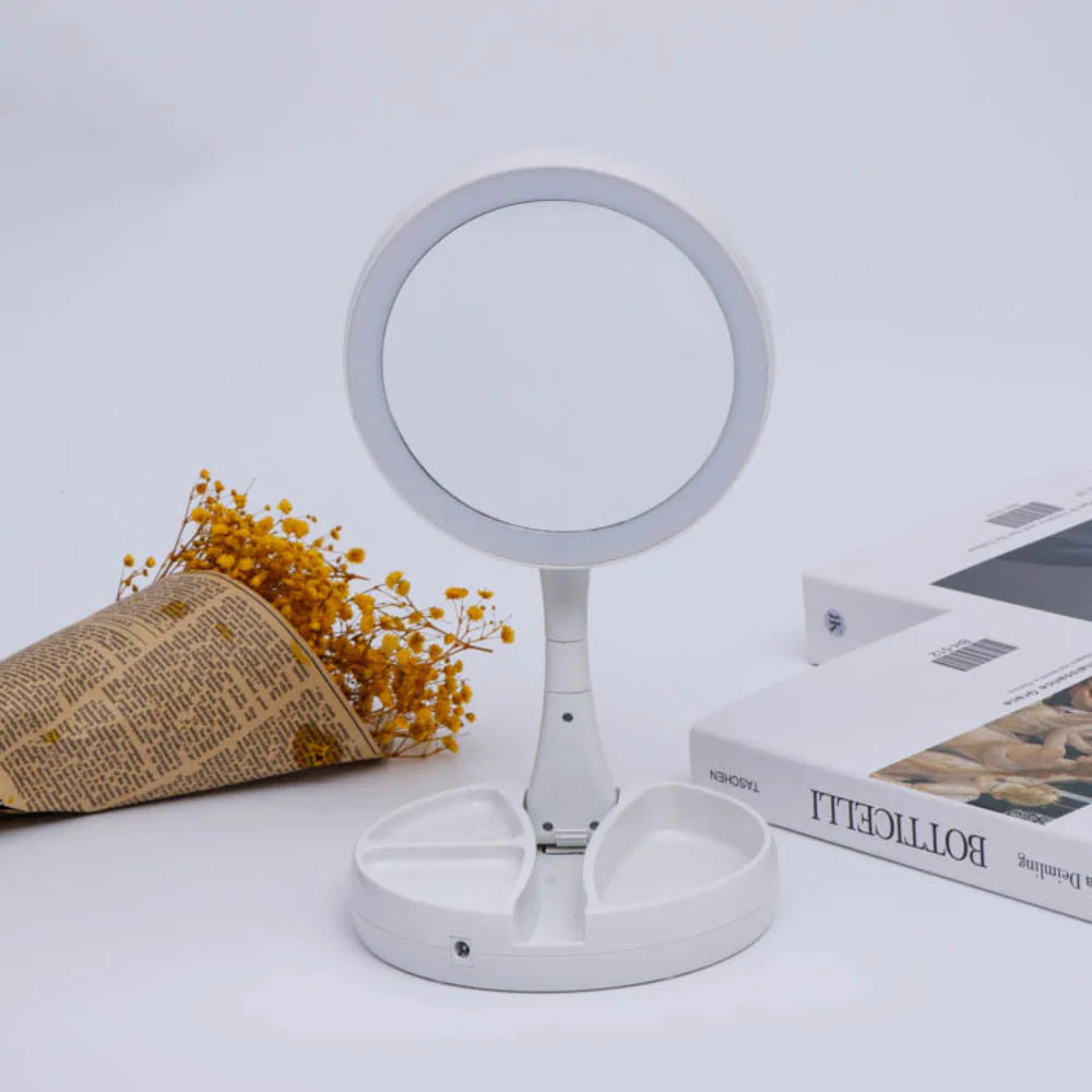 Folding LED Vanity Mirror