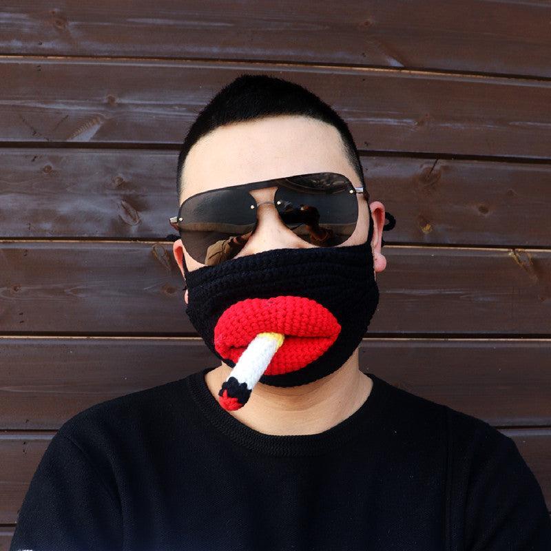 Dreadlocks helmet hood & Sausage-lips mask