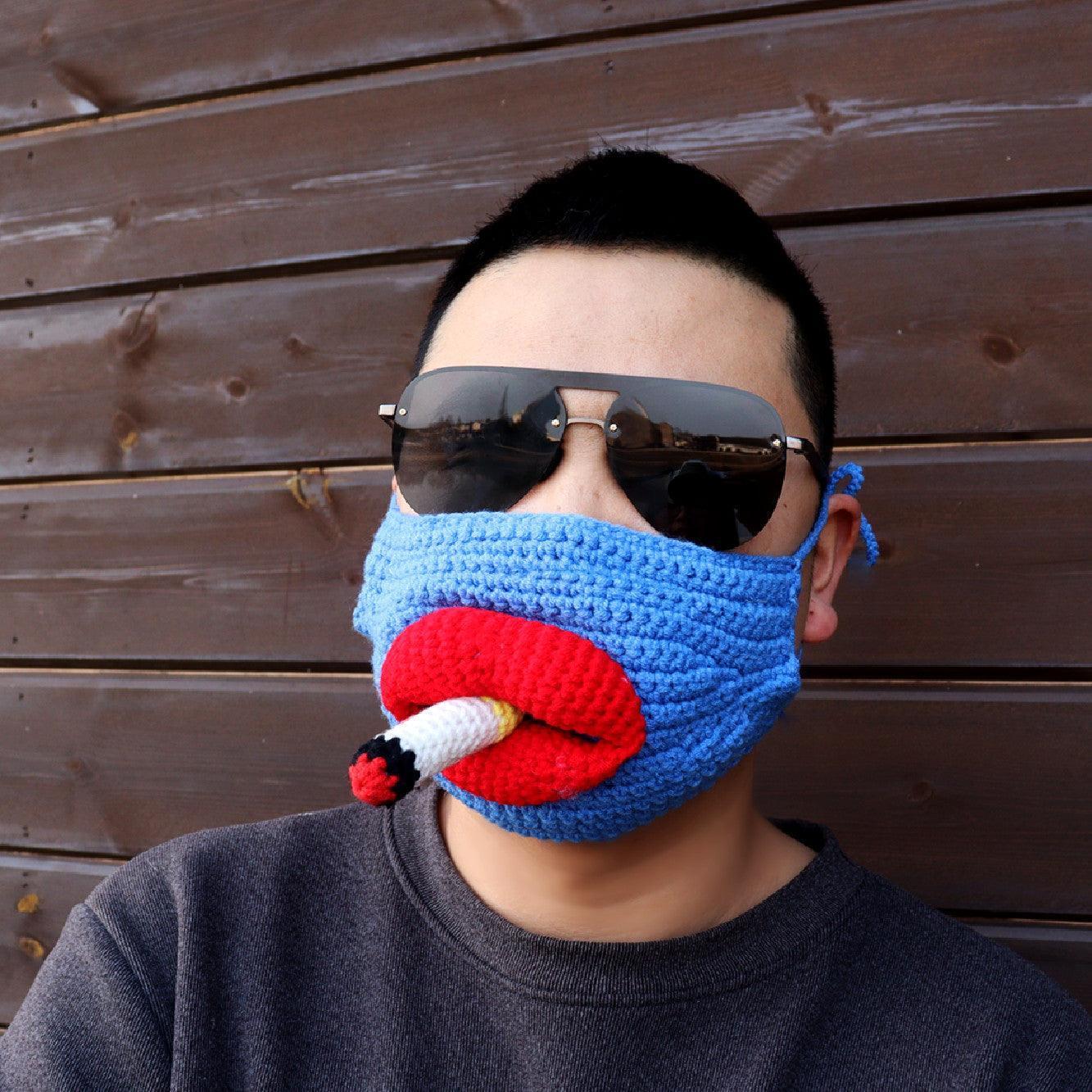 Dreadlocks helmet hood & Sausage-lips mask