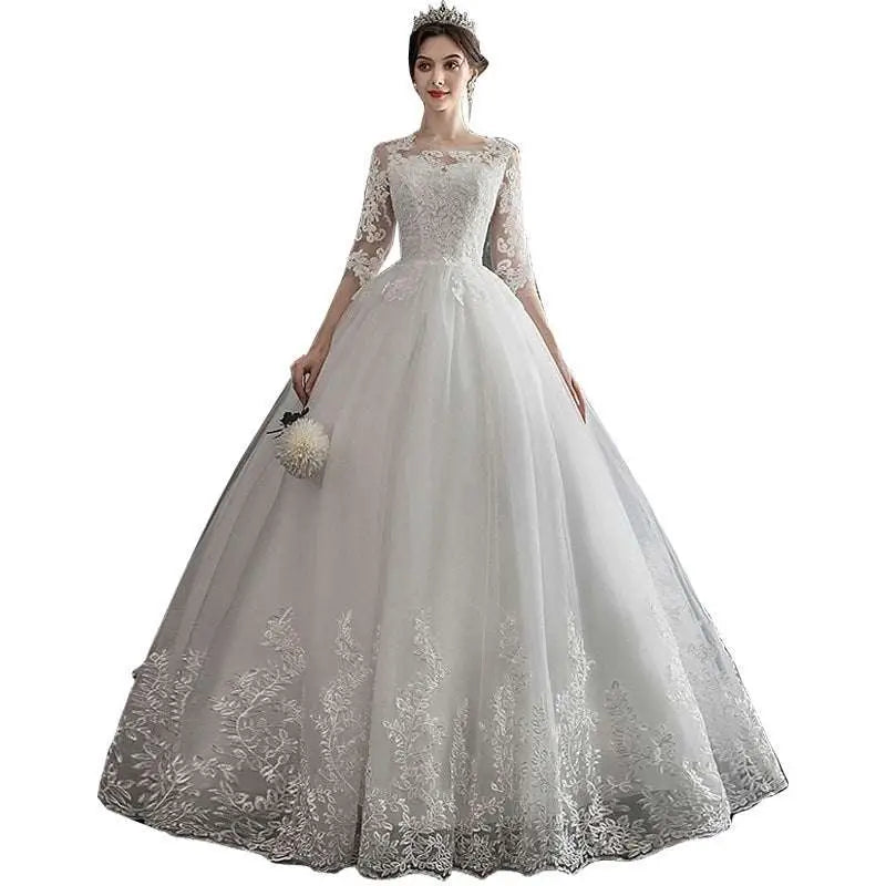 Dream Slim Sleeve Lace Ivory Wedding Gown