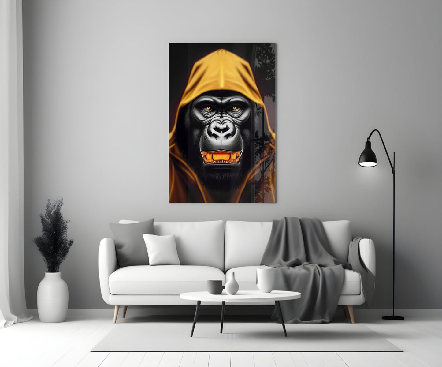 Angry Smile Glass Wall Art  || Designer Collection