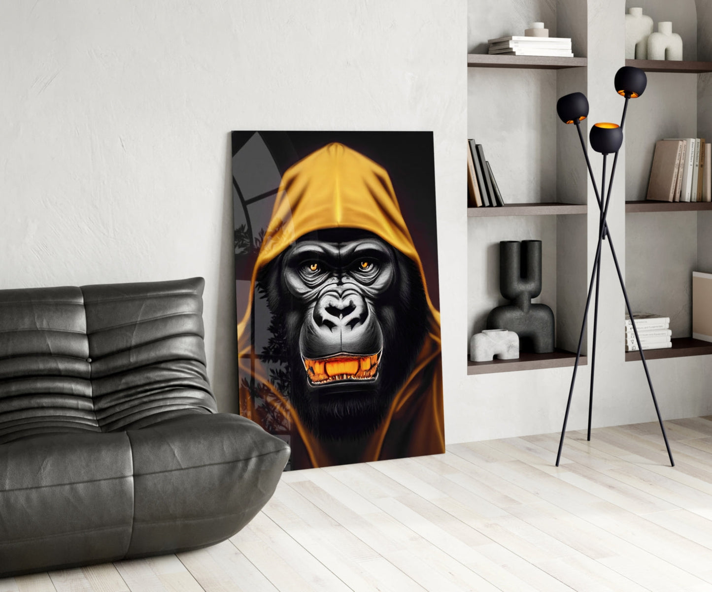 Angry Smile Glass Wall Art  || Designer Collection