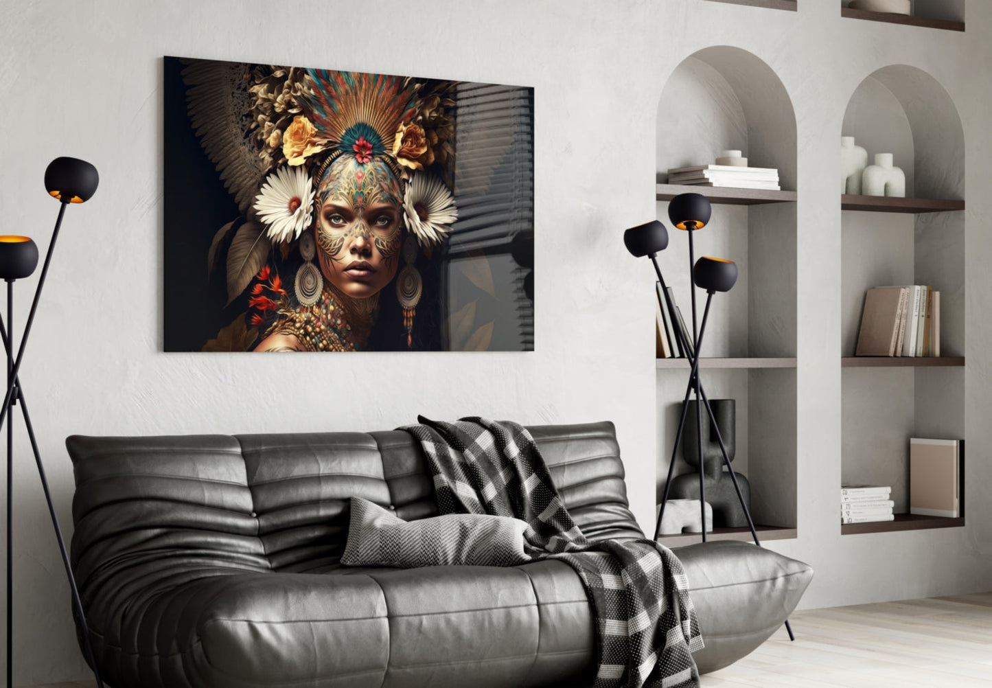 Queen of Flowers Glass Wall Art  || Designer Collection