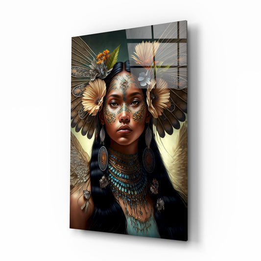 Princess of Flowers Glass Wall Art  || Designer Collection-0