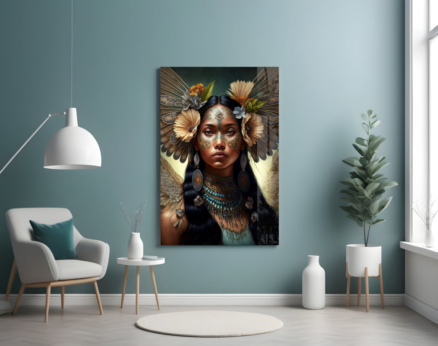 Princess of Flowers Glass Wall Art  || Designer Collection-3