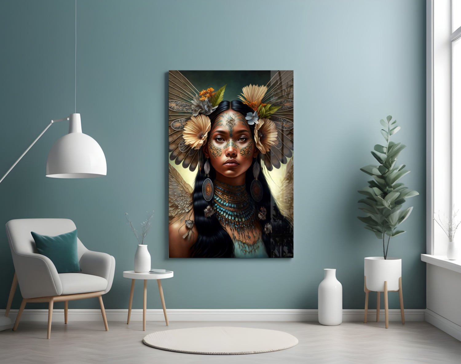 Princess of Flowers Glass Wall Art  || Designer Collection-3