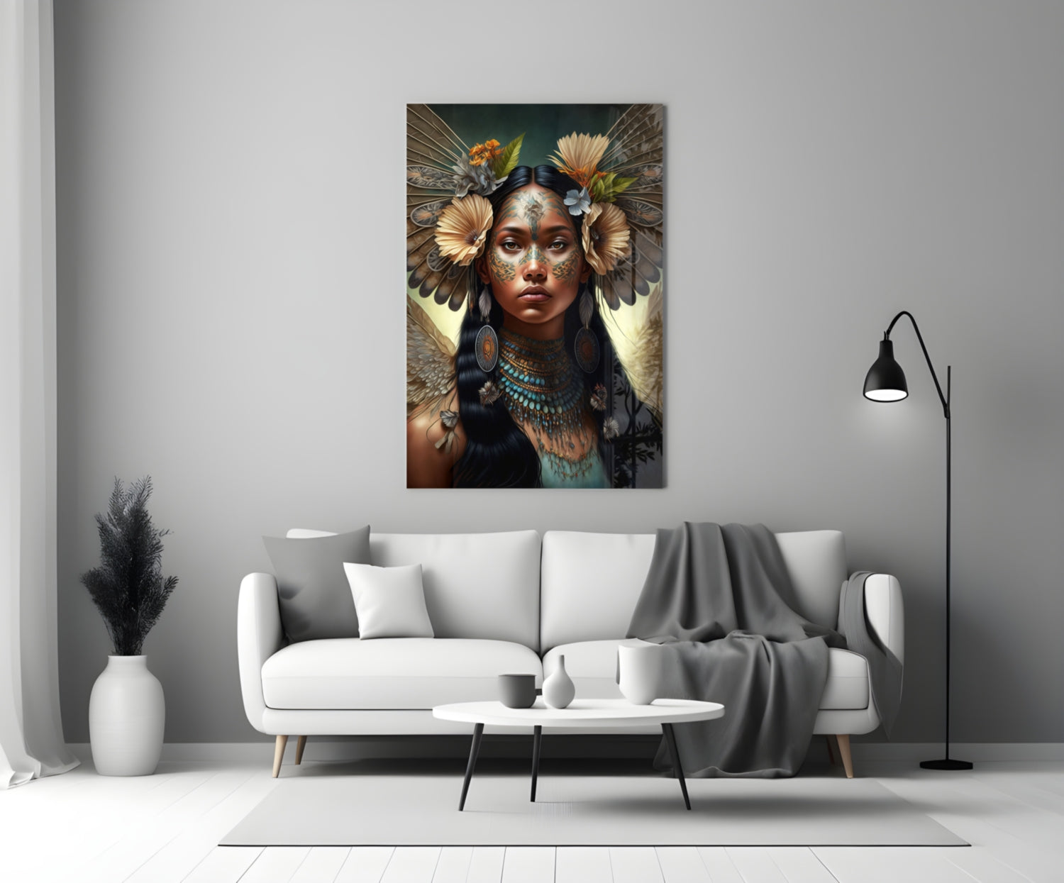 Princess of Flowers Glass Wall Art  || Designer Collection-2