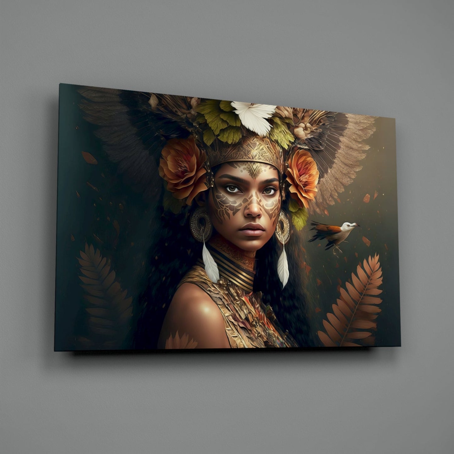 Princess of Flowers Glass Wall Art  || Designer Collection