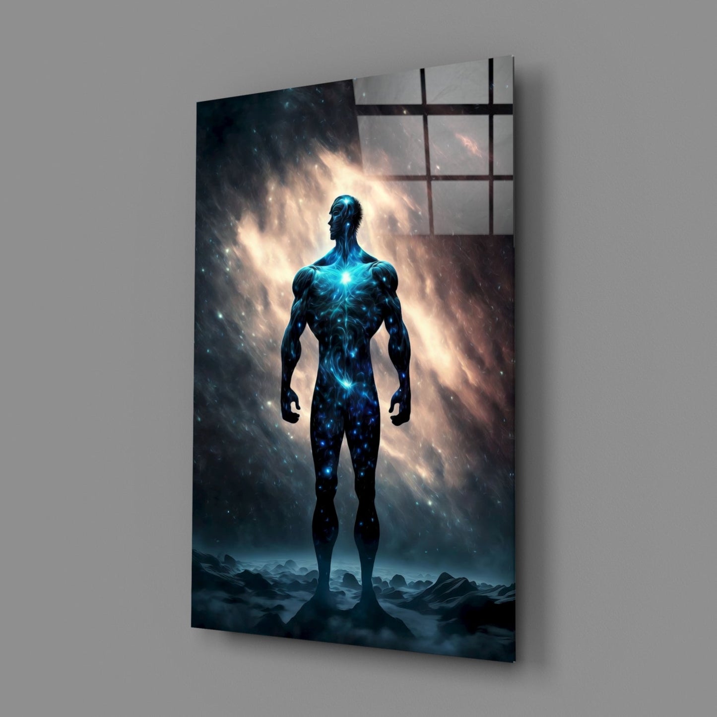 Vitruvius Man Glass Wall Art  || Designers Collection
