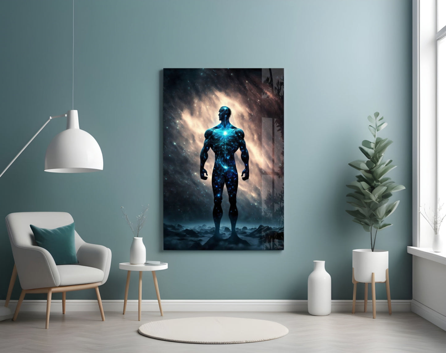 Vitruvius Man Glass Wall Art  || Designers Collection