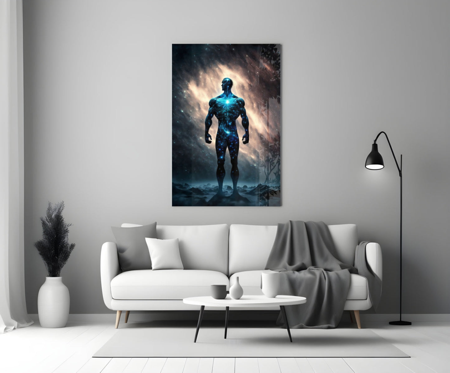 Vitruvius Man Glass Wall Art  || Designers Collection