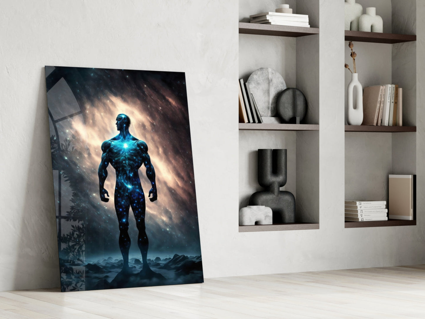 Vitruvius Man Glass Wall Art  || Designers Collection